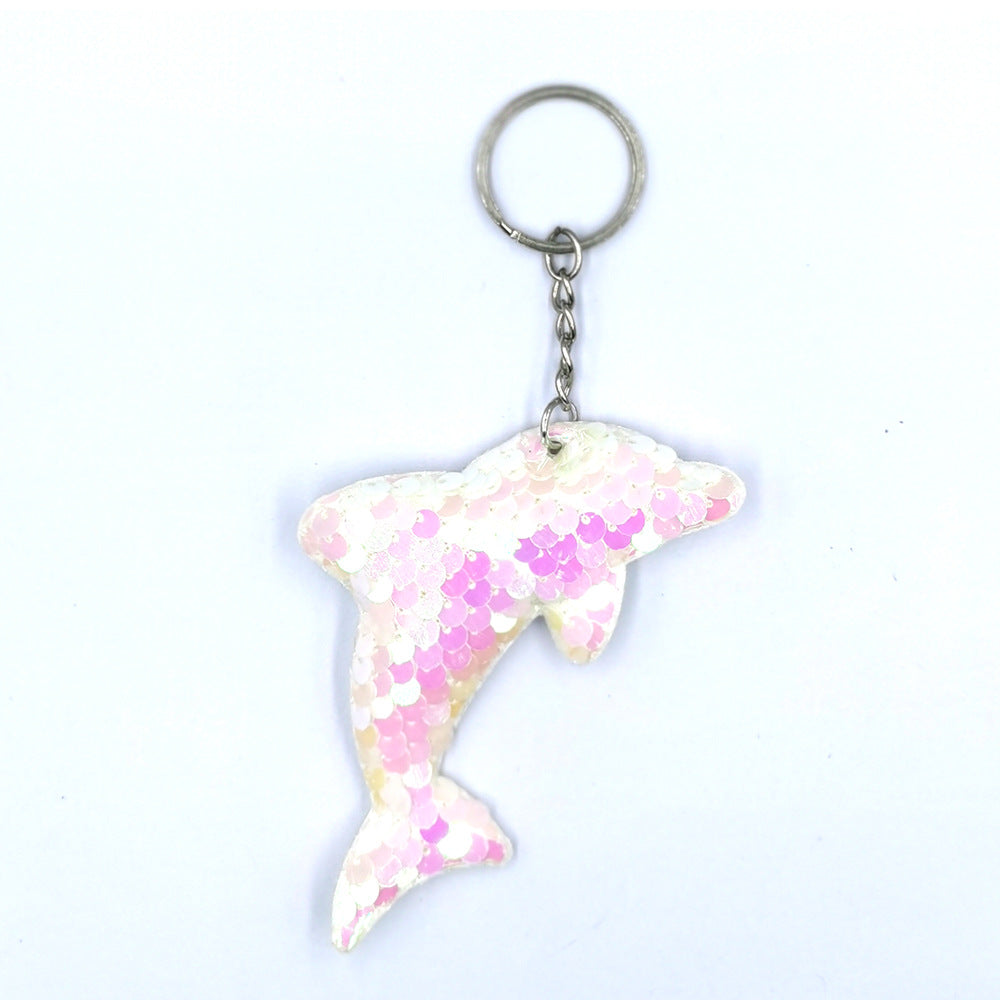 Wholesale Reflective Bright Face Dolphin Bag Keychains